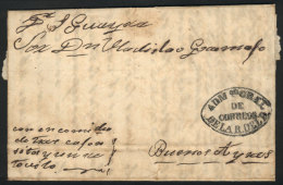 Entire Letter Dated Asunción 10/AU/1859, Sent To Buenos Aires By Steamer 'Guayra', With The Black Oval Mark... - Paraguay