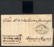 Entire Letter Dated Asunción 2/JUN/1859, Sent To Buenos Aires By Ship 'Romualda', With The Black Oval Mark... - Paraguay