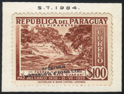 Sc.373, 1940 100P. Piraretá Falls, SPECIMEN Of Waterlow & Sons Ltd. In A Color Different From The... - Paraguay