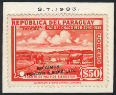 Sc.372, 1940 50P. Cows, SPECIMEN Of Waterlow & Sons Ltd. In A Color Different From The Adopted One, With... - Paraguay
