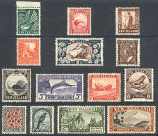 Sc.203/216, 1936/42 Birds, Fish, Animals Etc., Complete Set Of 14 Mint Values (many MNH And Others Very Lightly... - Other & Unclassified
