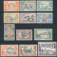 Sc.80/91, 1953 Ship, Art, Horses Etc., Complete Set Of 12 Values, Mint With Tiny Hinge Marks, VF Quality, Catalog... - Nigeria (...-1960)