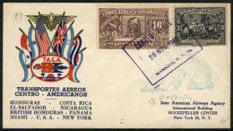 20/NO/1943 Managua - New York First Flight, Without Arrival Marks, Cover Of VF Quality! - Nicaragua