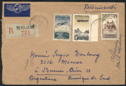 Registered Cover Sent From Petitjean To Argentina On 20/NO/1954, Nice Franking, VF Quality. - Autres & Non Classés