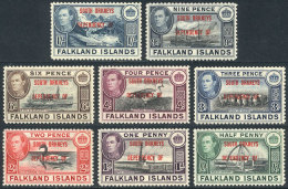 Sc.4L1/5L8, 1944 Complete Set Of 8 Overprinted Values, Unmounted And Of Excellent Quality, Catalog Value US$22++ - Falkland