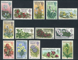 Sc.166/179, 1968 Flowers, Complete Set Of 14 Unmounted Values, Excellent Quality, Catalog Value US$68+ - Falkland Islands