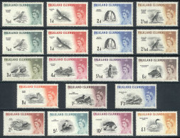 Sc.128/142, 1960 Birds, Complete Set Of 15 Unmounted Values, Excellent Quality, Catalog Value US$180. - Islas Malvinas