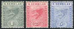 Sc.2/4, 1891/4 Tiger, Compl. Set Of 3 Values, Mint Lightly Hinged, VF Quality, Catalog Value US$43. - Negri Sembilan