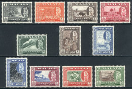 Sc.72/82, 1957/63 Animals, Ships, Trains, Sports And Other Topics, Complete Set Of 11 Values, Mint With Tiny And... - Kelantan