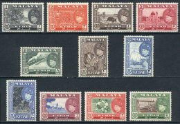 Sc.83/93, 1957 Animals, Ships, Trains, Sports And Other Topics, Complete Set Of 11 Values, Mint With Tiny And... - Kedah