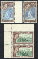 Sc.125 + 126, 2 Examples Of Each, Key Values Of The Set, Unmounted, The 2Sh. In Different Shades, Excellent... - Giamaica (...-1961)