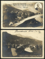 Accident Of Pilot CHAVEZ In Domodossola: 2 Spectacular Views Of The Plane Wreck Of 23/SE/1910, VF Quality! - Sonstige & Ohne Zuordnung