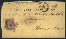 3/MAR/1872 COMO - ARGENTINA: Cover Franked By Sc.30 (Sa.19), Numeral Cancel "9", Opened On 3 Sides, Little Defects,... - Sonstige & Ohne Zuordnung