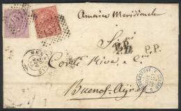 20/NOV/1869 MENAGGIO - ARGENTINA: Complete Folded Letter Franked By Sc.31 + 32 (Sa.20+21), Numeral Cancel "1374",... - Autres & Non Classés