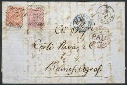 2/JUL/1868 MENAGGIO - ARGENTINA: Folded Letter Franked By Sc.31 + 32 (Sa.20 + 21), Numeral Cancel "1374", Sent To... - Sonstige & Ohne Zuordnung