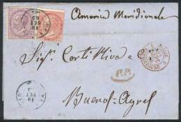 19/SEP/1865 MENAGGIO - ARGENTINA: Letter Franked By Sc.31 + 32 (Sa.L20+L21), Datestamp Of Menaggio, With Several... - Other & Unclassified