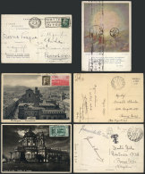 3 Postcards With Nice Postages Sent To Argentina In The 1930s, VF Quality! - Autres & Non Classés