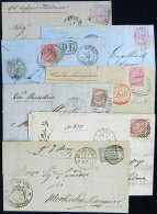 Group Of 7 Folded Covers Or Entire Letters Used Between 1867 And 1887 With Varied Postages, Interesting Cancels And... - Other & Unclassified