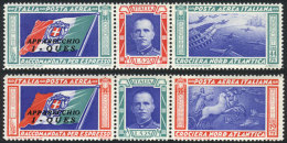 Sc.C48/C49, 1944 Balbo Flight To Chicago, Cmpl. Set Of 2 Tryptics With 'I - QUES' Overprint, Mint Lightly Hinged,... - Sin Clasificación