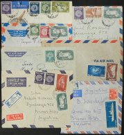 7 Covers Sent To Argentina Between 1950 And 1955 With Good Postages, Several With Minor Opening Defects But Very... - Covers & Documents