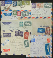 7 Covers Sent To Argentina Between 1950 And 1955 With Good Postages, Several With Minor Opening Defects But Very... - Cartas & Documentos