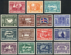 Sc.152/165, 1930 Parliament 1000th Anniversary, Cmpl. Set Of 15 Values, Mint Lightly Hinged, VF Quality (except For... - Unused Stamps