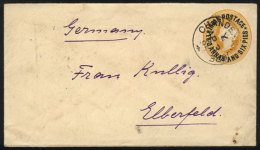 Stationery Envelope Sent From Chandennagore To Germany On 3/AP/1895, Transit And Arrival Backstamps, Excellent... - Altri & Non Classificati
