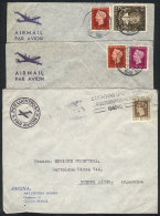 3 Covers Sent To Argentina In 1948, All With 50c. Postages Made Up Of Varied Combinations, Very Nice! - Marcofilia