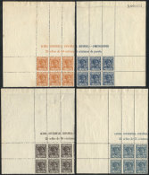 Sc.63 + 65/67, Fantastic Corner Blocks Of 6 Of Values 10c., 25c., 50c. And 75c., All Unmounted And Of Excellent... - Guinea Espagnole