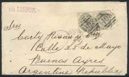 19/NOV/1886 MANCHESTER - ARGENTINA: Cover Franked With Pair Sc.103 With PERFIN "D.M & S", With Duplex "498"... - Altri & Non Classificati