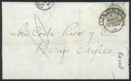 23/OCT/1884 LONDON - ARGENTINA: Folded Cover Franked By Sc.103, With Buenos Aires Arrival Backstamp, VF Quality! - Altri & Non Classificati