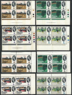 Yvert 387/390 + 387A/390A, 1964 Intl. Geographical Congress, Blocks Of 4 With And Without Phosphor Bands,... - Sonstige & Ohne Zuordnung