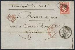 25/FEB/1869 DARNEY - ARGENTINA: Folded Cover Franked By Yv.32, Tied By Dotted Rhombus Cancel With Numeral 1280,... - Altri & Non Classificati