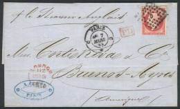 7/MAR/1862 PARIS - ARGENTINA: Folded Cover Franked By Yv.24, "C In Dotted Rhombus" Cancel, Sent To Buenos Aires Via... - Other & Unclassified