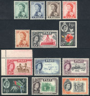 Sc.163/175, 1959/63 Flowers, Birds, Complete Set Of 13 Values, Mint Very Lightly Hinged (appear MNH), Very Fine... - Fiji (...-1970)