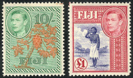 Sc.131A/131B, 1938/55 10Sh. And 1£, High Values Of The Set, Unmounted, VF Quality, Catalog Value US$97.50 - Fidji (...-1970)