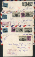 4 Covers Sent To Argentina In 1959 With Interesting Postages, Very Low Start! - Storia Postale