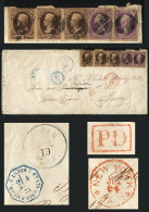 Cover Sent From BRYAN (Texas) To France On 19/JUL/1875, With Red Transit Mark Of New York (24/JUL), Red Boxed 'PD',... - Marcophilie