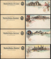 4 Postal Cards Of 1c. Illustrated With Color Views Of The World's Columbian Exposition, Excellent Quality! - Other & Unclassified