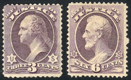 Sc.O106/O107, Justice Dept., Cmpl. Set Of 2 Mint Values, With Minor Defects On Back, Good Fronts, Catalog Value... - Servizio