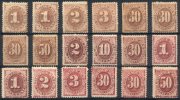 Sc.J1 + Other Values, Stockcard With 18 Examples, Mint Original Gum And Lightly Hinged, Almost All Of Very Fine... - Segnatasse