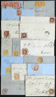 15 Folded Covers Or Letters + 1 Front, Posted Between Circa 1858 And 1864, With Some Very Interesting Cancels, Fine... - Other & Unclassified