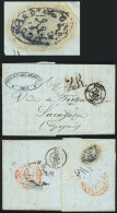 7 Letters Or Folded Covers Posted Between 1853 And 1857, Most From France To ZARAGOZA, All With Interesting Arrival... - Other & Unclassified