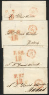 4 Folded Covers Posted In 1847, All With Interesting Postal Marks Of SANTANDER, Excellent Quality! - ...-1850 Prephilately