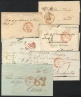 6 Folded Covers Or Entire Letters Posted Between 1842 And 1846, All With Interesting Postal Marks Of Various Towns,... - ...-1850 Prephilately