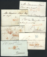 6 Folded Covers Or Letters Of Years 1837 To 1841, All With Interesting Pre-stamp Marks Of MALLORCA, Excellent... - ...-1850 Prephilately