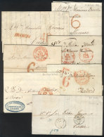 6 Folded Covers Or Entire Letters Posted Between 1842 And 1846, All With Interesting Postal Marks Of Various Towns... - ...-1850 Prephilately