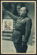 Maximum Card Of MAR/1957: General Franco Greeting People, VF Quality - Maximum Cards