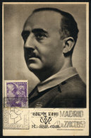 General FRANCO, Maximum Card Of MAR/1952, With Special Pmk For Centenary Expo, Some Stain Spots - Tarjetas Máxima