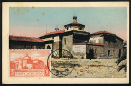 HUELVA: La Rábida Monastery, Maximum Card Of OC/1939, With Stain Spots - Tarjetas Máxima